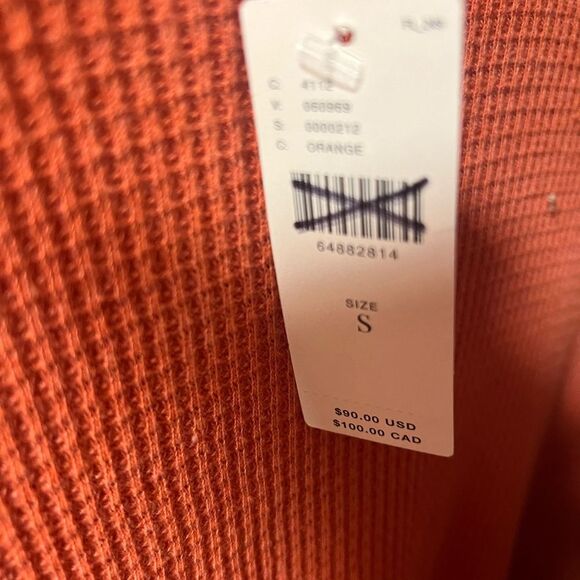 T.La x Anthropologie Sloan Mock Neck Waffle Thermal Tunic Top in Orange - Picture 4 of 7